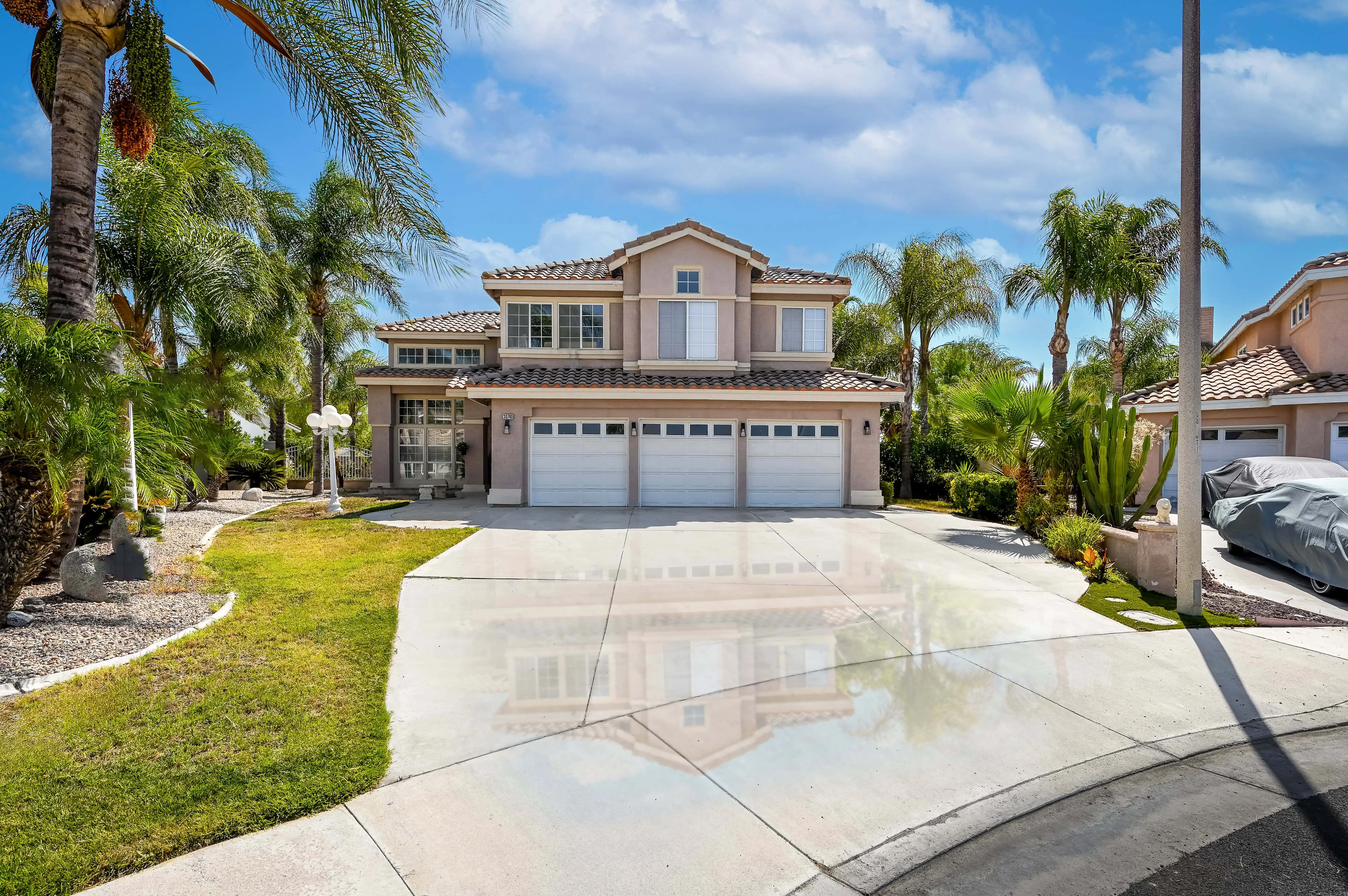 Menifee real estate photography wet driveway editing.