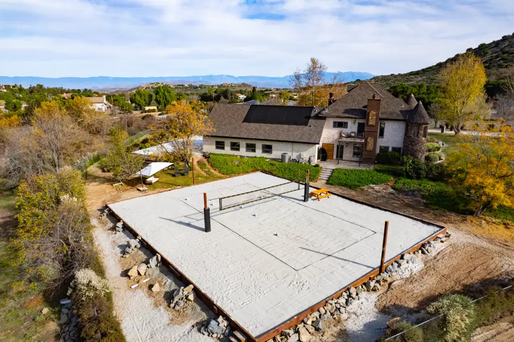 Perris Real Estate Photography of a home with pro volley ball court