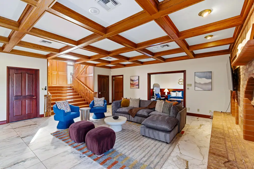 Photography of a living area in a historic home.